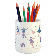 People Winter Performing Pencil Pen Holder