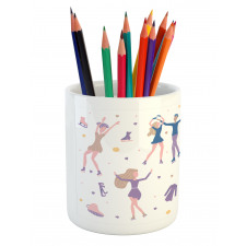 People Winter Performing Pencil Pen Holder