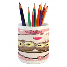 Couple on Branch Pencil Pen Holder