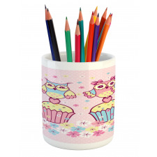 Couples Cupcakes Romantic Pencil Pen Holder