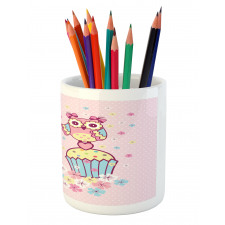 Couples Cupcakes Romantic Pencil Pen Holder