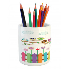 Bird on Branch Sunny Day Pencil Pen Holder