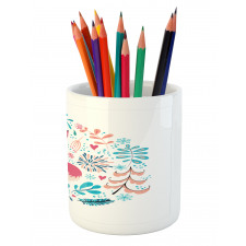 Fox Flowers and Floral Items Pencil Pen Holder