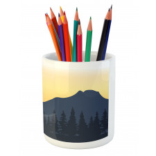 Mountainous Landscape Scene Pencil Pen Holder