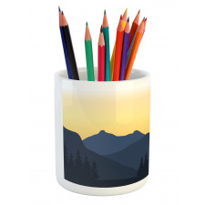 Mountainous Landscape Scene Pencil Pen Holder