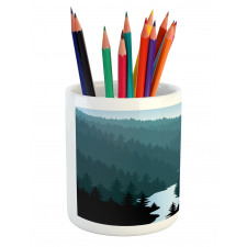 Mountains Forest and River Pencil Pen Holder