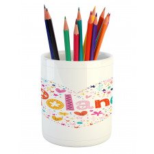 Heart Shaped Doodle Pencil Pen Holder