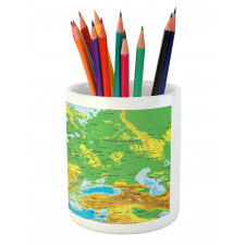 High Detailed Map of Europe Pencil Pen Holder