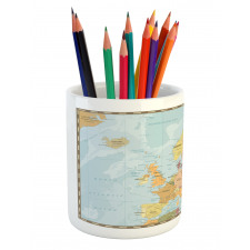 Scandinavian Region Mapping Pencil Pen Holder