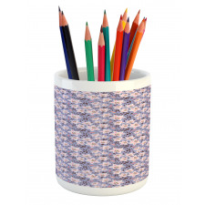 Exotic Flower Petals and Buds Pencil Pen Holder