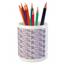 Exotic Flower Petals and Buds Pencil Pen Holder