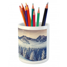 Snowy Winter View Pencil Pen Holder