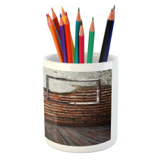 Frame on Old Brick Wall Pencil Pen Holder