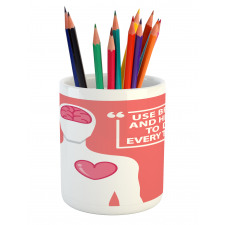 Human with Words Pencil Pen Holder