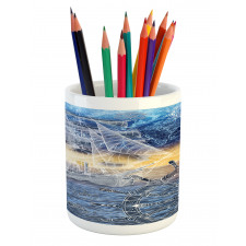 Nautical Ship on the Ocean Pencil Pen Holder