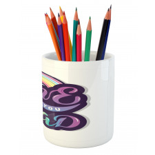 Colorful Bubbly Text Pencil Pen Holder