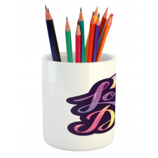 Colorful Bubbly Text Pencil Pen Holder