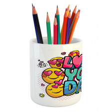 Emoji Smileys Love Dad Pencil Pen Holder