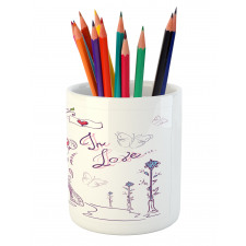 Doodle Romantic Paris Pencil Pen Holder