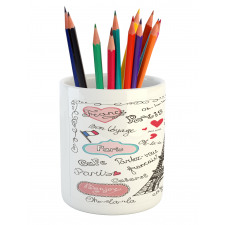 Paris Letter Heart Pencil Pen Holder