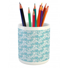 Delicate Flowers and Buds Pencil Pen Holder