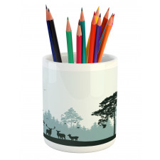 Forest Silhouette Art Pencil Pen Holder