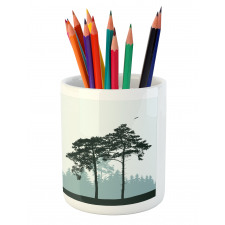 Forest Silhouette Art Pencil Pen Holder