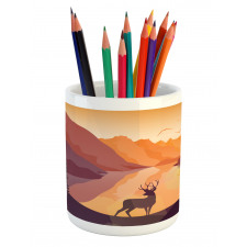 Bird Mountain Reindeer Pencil Pen Holder