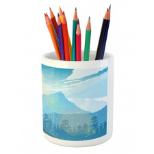 Mountain Fauna Sunrise Pencil Pen Holder