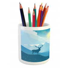 Mountain Fauna Sunrise Pencil Pen Holder