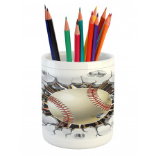 Baseball Wall Concrete Pencil Pen Holder