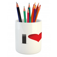 I Love Baseball Heart Pencil Pen Holder