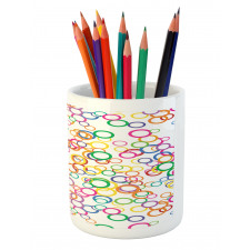 Colored Geometric Circle Pencil Pen Holder