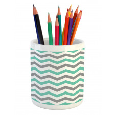 Geometric Wavy Zigzag Pencil Pen Holder