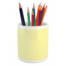 Yellow Squares and Motifs Pencil Pen Holder