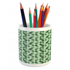 Green Hues Argyle Pencil Pen Holder