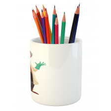 Cartoon Style Professor Pencil Pen Holder