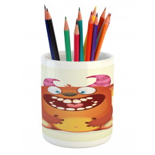 Fluffy Cheerful Character Pencil Pen Holder