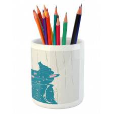 Meow Cat Speech Bubble Pencil Pen Holder