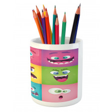 Humorous Alien Squares Pencil Pen Holder