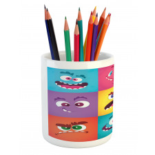 Humorous Alien Squares Pencil Pen Holder