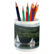 Sailboats on a Lake Pencil Pen Holder