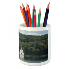 Sailboats on a Lake Pencil Pen Holder