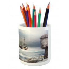 Pirate Merchant Ship Pencil Pen Holder