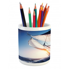 Sail Boat Adventure Sea Pencil Pen Holder