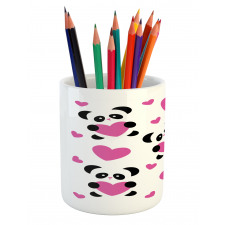 Love Pandas Hearts Pencil Pen Holder