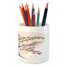 Tree with Leaves Floral Pencil Pen Holder