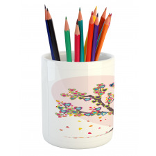 Tree with Leaves Floral Pencil Pen Holder