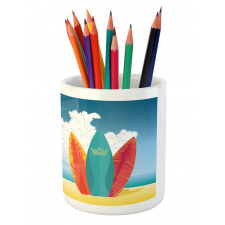 Surfboards on Coast Pencil Pen Holder