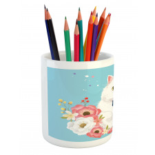 Graphical Fluffy Kitten Party Pencil Pen Holder